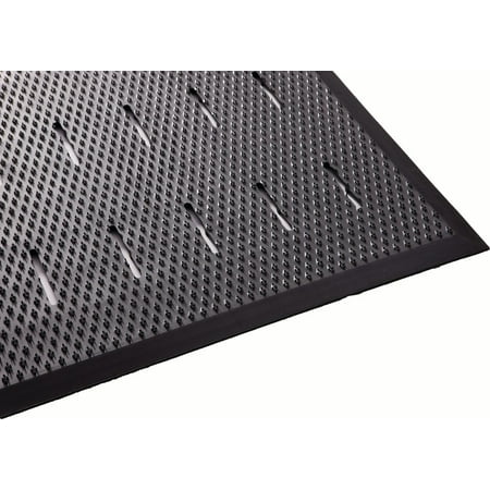 Anti Fatigue Rubber - Guardian Free Flow Anti-Fatigue Floor Mat, Rubber, 3'x4', Black