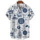 thumbnail image 3 of Camisa hawaiana de verano para hombre, con estampado 3D de brújula náutica y velero, de manga corta, informal, de secado rápido, para playa, de gran tamaño, estilo Aloha, 3 of 4