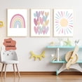thumbnail image 3 of Lienzo de pared RCJARTI Pink Nursery Pastel Rainbow, 3 unidades, 3 of 7