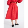 thumbnail image 3 of Free Assembly Women's and Women's Plus Shirred Yoke Midi Skirt, Size 0-26, 3 of 4