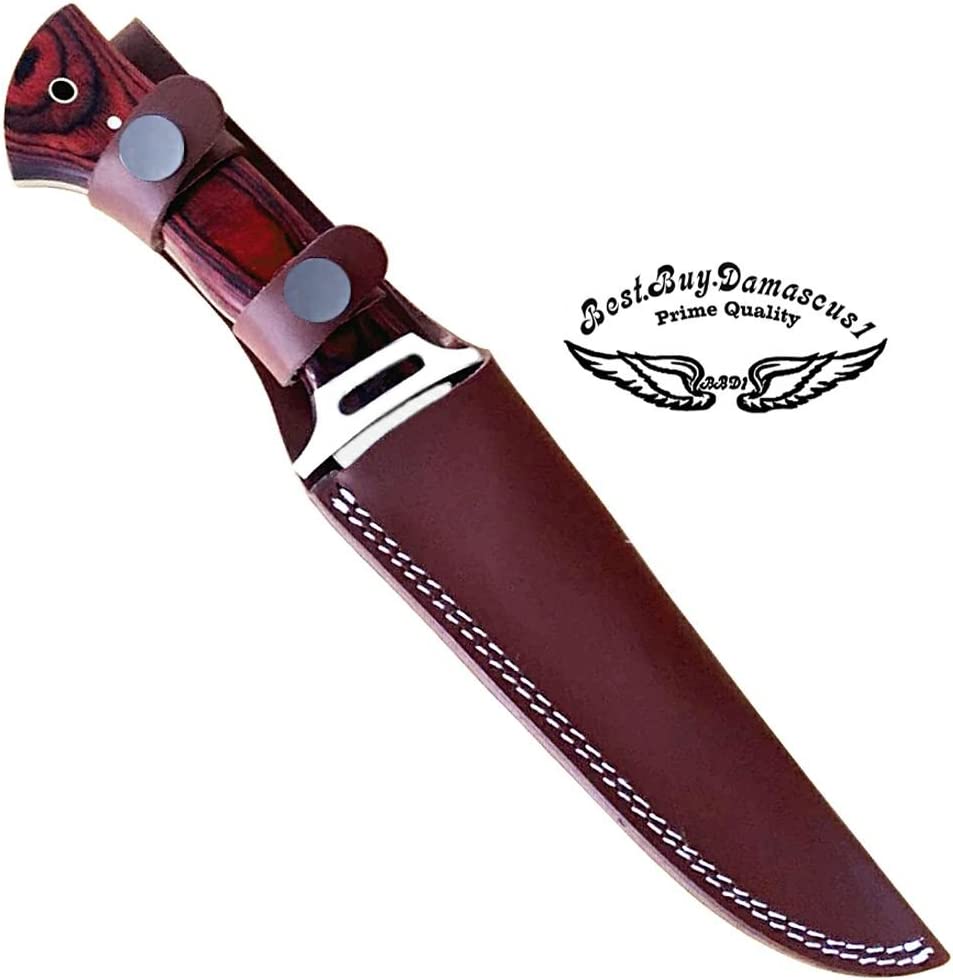 Buy Best.Buy.Damascus1 Hunting Knife, Redwood Damascus Steel Handmade