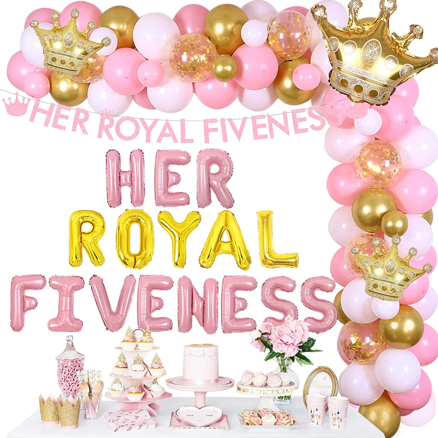 Pink Princess Birthday Ribbons, 6.5 in.