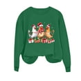 thumbnail image 6 of Oksale Christmas Chickens Sweatshirt for Women Xmas Holiday Sweatshirts Loose Long Sleeve Pullover for Family Green M, 6 of 7