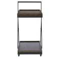 thumbnail image 4 of Powell Radnor 2-Tier Rolling Bar Cart, Warm Nut Brown/Gunmetal, 4 of 9
