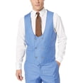 thumbnail image 3 of Adam Baker by Needle & Stitch 12965 Mens 3-Piece Peak Lapel Modern Fit Suit - Blue - 56 Regular, 3 of 7