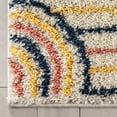 thumbnail image 3 of Well Woven Gigi Rainbow Modern Kids Shag Striped Ivory Thick 5'3" x 7'3" Area Rug, 3 of 7