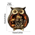 thumbnail image 2 of Decorr 5.9" Vintage Owl Halloween Tabletop Decor, Wooden Mini Haunted Diorama Figurine with Skeleton Ghost Pumpkin Bat, Halloween Decorations for Mantel Tiered Tray & Party Centerpiece, 2 of 7