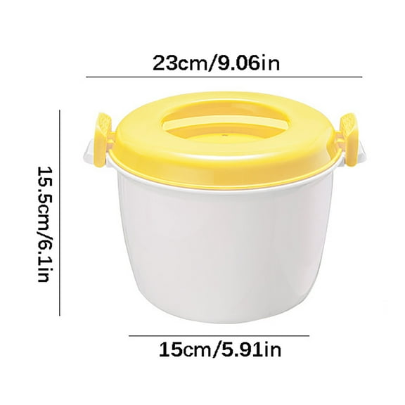 Hilingoto Clearance Plastic Rice Cooker for Microwave Oven Yellow A, Rice Cooker Large Microwave Special Plastic Rice Cooker Multi Functional Thermal Lunch Box Christmas Clearance