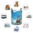 thumbnail image 6 of Daiia Elephant Giraffe Round Laundry Basket with Handles Thickened Waterproof Circular hamper,Dirty Clothes Storage Basket for Bedroom,Bathroom,College Dorm-Small, 6 of 8