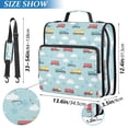 thumbnail image 2 of FORMRS Zipper Binder with Shoulder Strap 2-inch Ring 500 Sheet Capacity File Bag, Blue Trains Pattern, 2 of 5