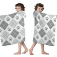thumbnail image 4 of Pawprints Argyle Hooded Bath Towel，50"x30" for Ages 3 To 12 Kids, Quick Dry Lightweight Soft Microfiber Hood Beach Towel Cover Up for Kids, 4 of 7
