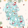 thumbnail image 5 of WEAIXIMIUNG Ensemble de Pyjama de Noël Décontracté pour Enfants, Col Boutonné, Manches Courtes, Shorts, 4-5 Ans, 5 of 5