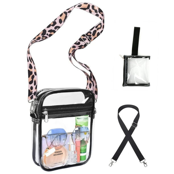 NBPOWER Clear Bag Stadium Approved, Leopard Shoulder Strap and