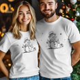 thumbnail image 4 of Camisetas gráficas vintage de manga corta con diseño de muñeco de nieve navideño para hombre, 4 of 8