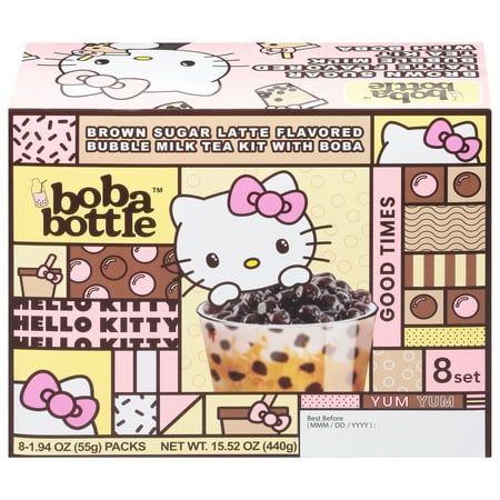 Asha Bubble Milk Tea with Brown Sugar Boba 15.52 oz (Pack of 6)