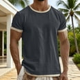 thumbnail image 2 of CUSTG Men Tshirts Textured T Shirt Soft Breathable Crew Neck Short Sleeve Tops For Casual Comfort And Everyday Wear Fashionable Solid Color Summer T-Shirts, 2 of 5