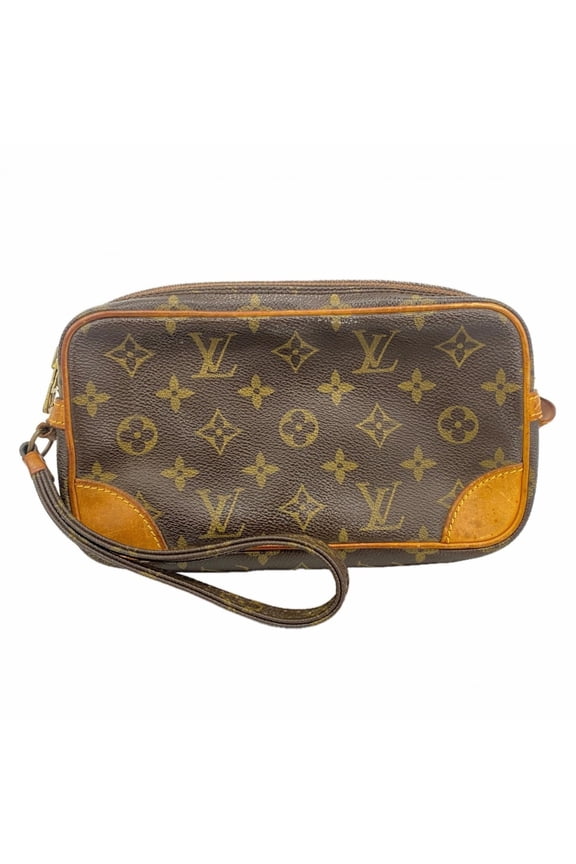 Pre-Owned Louis Vuitton Monogram Marly Dragonne PM Clutch Bag M51827 Brown Men's