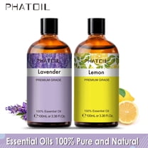 Phatoil Lavender Oil For Hair Lemon Essential Oil For Diffuser, 100% Pure, 2 Pack（100Ml ）