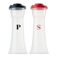 thumbnail image 1 of Set of 2 Plastic Salt and Pepper Shakers with Lids Large Moisture Proof Salt Shaker Pepper Container Hourglass Covered Salt and Pepper Holder for Home Kitchen Restaurant Camping, 1 of 5