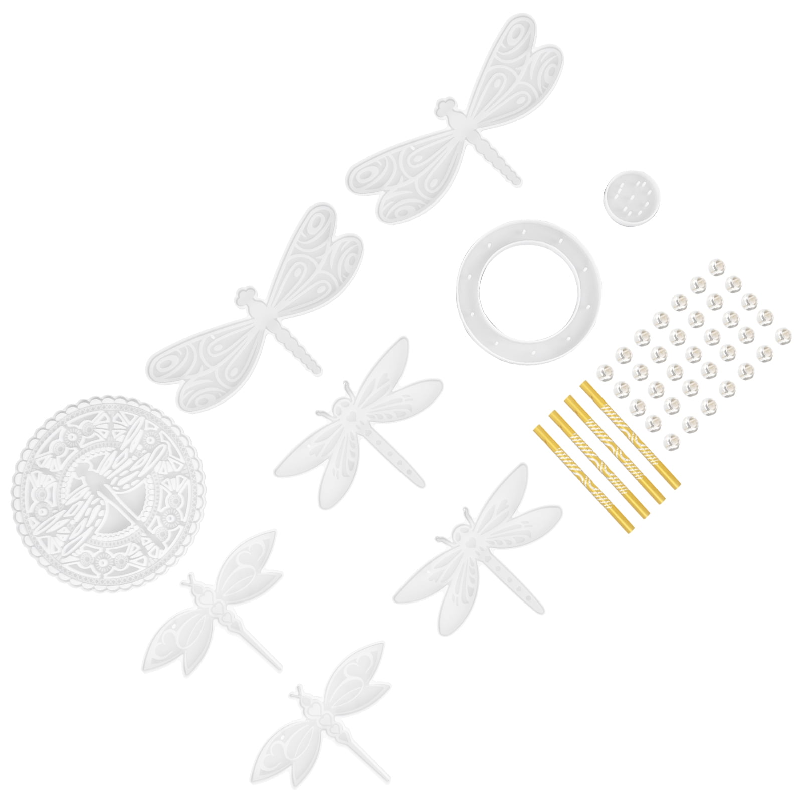 OUNONA Silicone Wind Chime Mold Dragonfly Craft Kit for Adults and Beginners, White, and Easy to Use