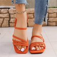 thumbnail image 5 of Willtoo Women's Lace-up Flat Sandals Strappy Open Toe Slingback CrissCross Casual Summer Slides, 5 of 5