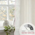 thumbnail image 4 of DriftAway Semi Sheer Scalloped Edge Linen Coastal Beach Window Curtains for Living Room Bedroom 2 Panels Rod Pocket Each Size 52 Inch by 63 Inch Pink, 4 of 8