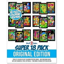 Super 18 Pack of Fuzzy Velvet Coloring Posters (Original Edition) - Stuff2Color