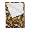 thumbnail image 2 of Mexican Soft Flannel Fleece Blanket, Latin Dish with Tortilla Tacos Corns Burrito Chili Nachos Veggies Red Cook Graphic, Cozy Plush for Indoor and Outdoor Use, 50" x 60", Multicolor, by Ambesonne, 2 of 5