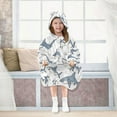 thumbnail image 7 of Wearable Blanket with Sleeves and Pocket Oversized Hooded Sweatshirt 3-14 YR Blue Shark with White Belly M, 7 of 7