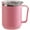 Pink, variant on 15oz Stainless Steel Mug With Handle, Electromagnetic Heating Double-Layer Coffee Travel Mug, Vacuum Reusable Coffee Cup with Lid (Pink)