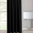 thumbnail image 4 of Darcy Black Solid Contemporary Window Curtain Panel: 52" x 84", Rod Pocket Panel, 4 of 5
