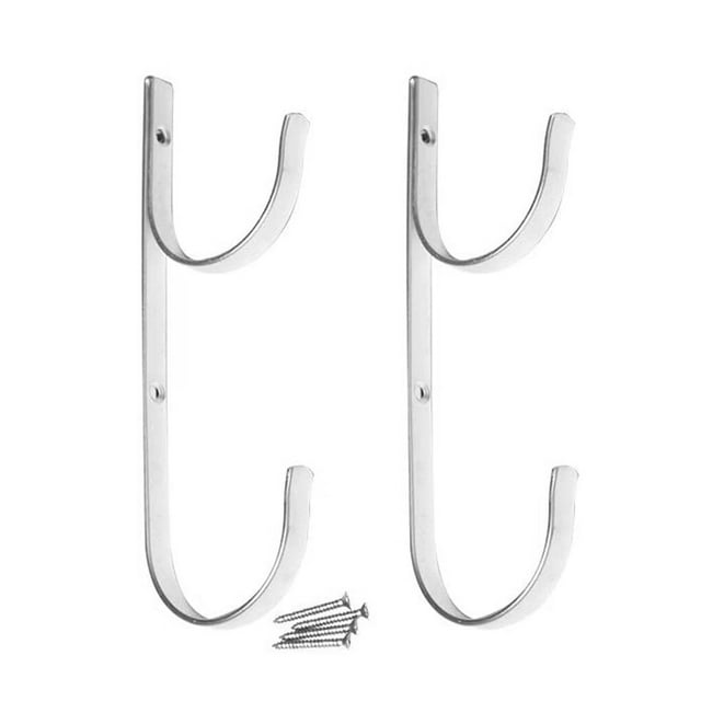 2 Pcs Crochets de Perche de Piscine 33lbs Supports de Perche en Métal Râteau à Feuilles de Piscine avec Vis