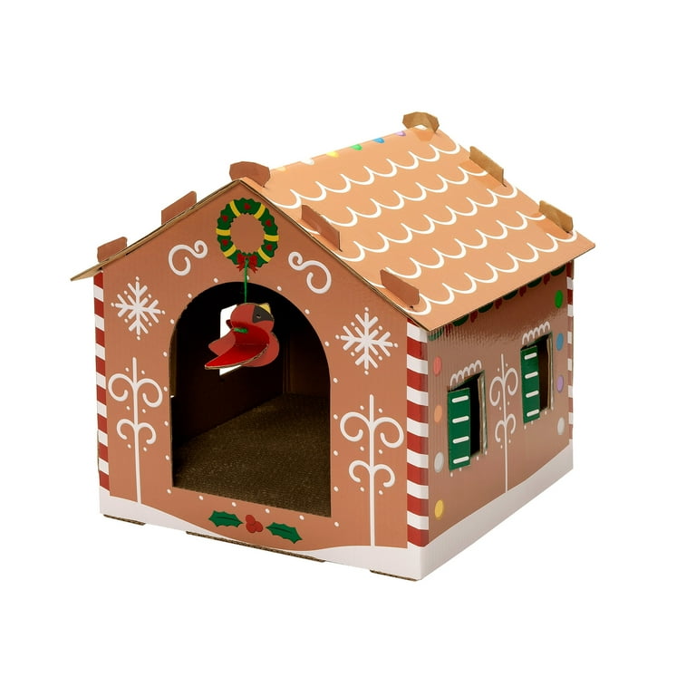 FurHaven Pet Products Gingerbread House Corrugated Cat Scratcher with Catnip Walmart