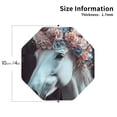 thumbnail image 2 of Honeii Flower Crown White Horse print Leather Coaster Set of 4, ideal for safeguarding your furniture from drinks spills and effortless cleanup-Octagon, 2 of 6