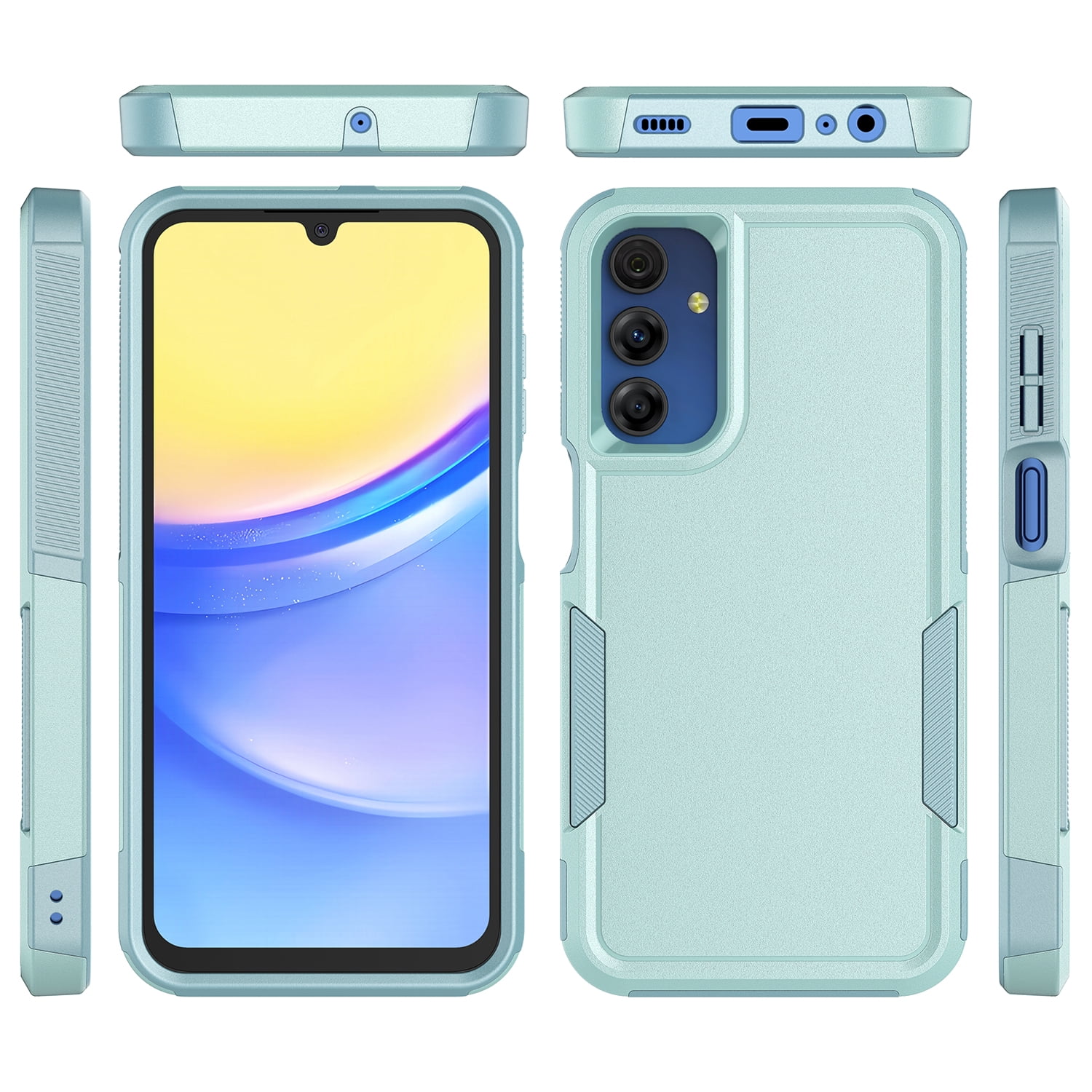 For Samsung Galaxy A15 5G Phone Case, Ebizware Shockproof Case Military Grade Heavy Duty Full Body Protection Rugged Cover for Galaxy A15 5G, Mint Green