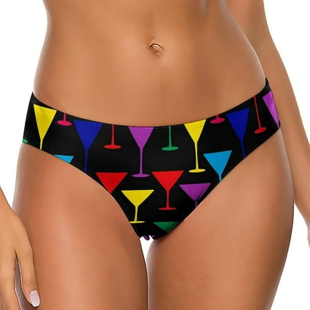 

Color Martini Glass Women s Bikini Bottom Classic Briefs Casual Panty Sexy Cute Printed Underwear