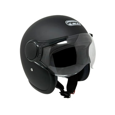 MMG Adult Motorcycle Helmet, Open Face Flip Up Visor DOT - Matte Black XL