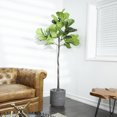 thumbnail image 3 of DecMode 74" Artificial Fiddle Leaf Tree in Realistic Leaves, 3 of 12