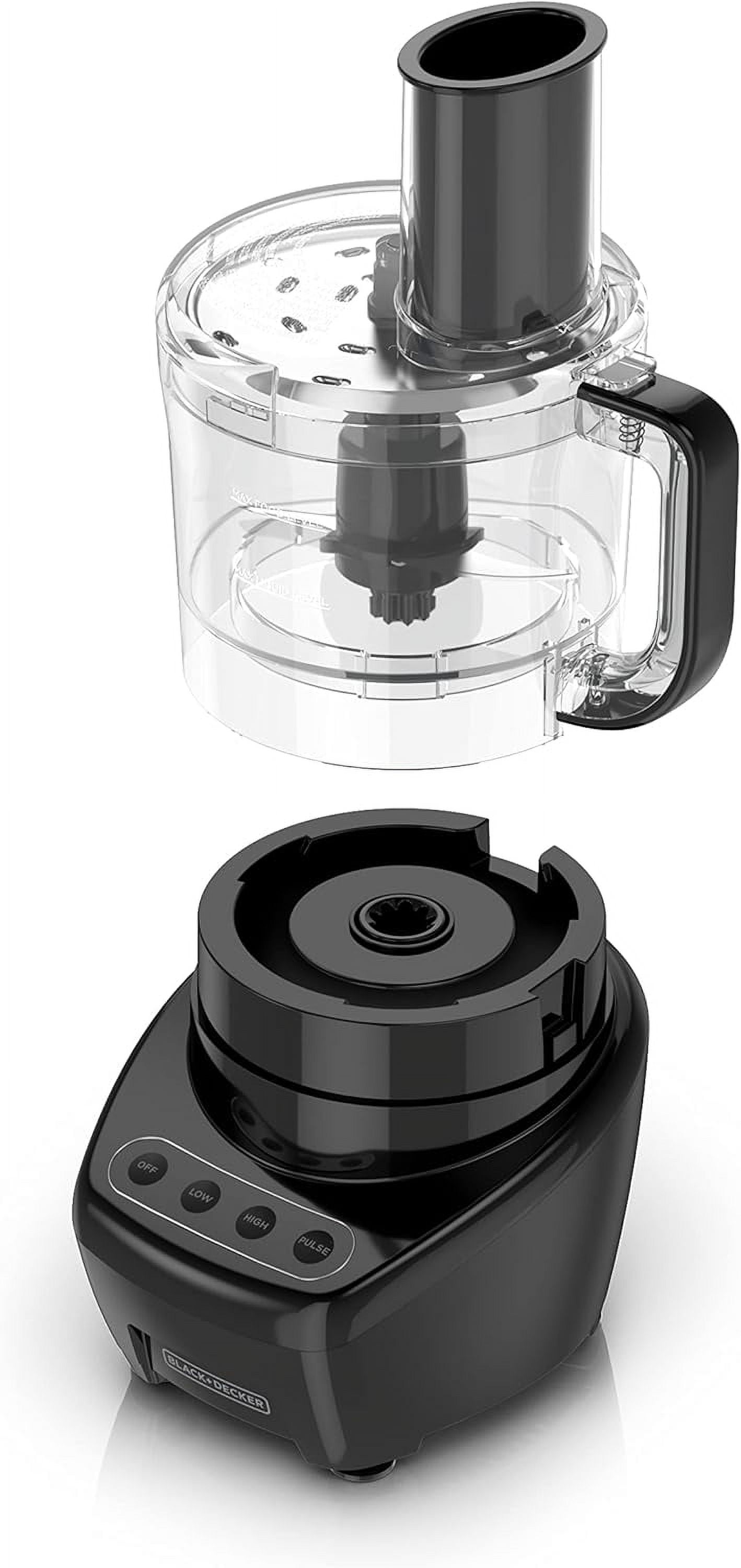 3-in-1 Easy Assembly 8-Cup Food Processor with Stainless Steel S-Blade and Reversible Disc