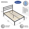 thumbnail image 4 of Magma Life Base de Cama Matrimonial con Cabecera de Metal Resistente, Plataforma con Espacio de Almacenamiento, Fácil Armado, Soporte Antideslizante para Colchón, Diseño Moderno y Duradero, 4 of 5