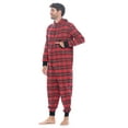 thumbnail image 2 of Ashford & Brooks Mens Flannel Hooded One Piece Pajama Union Jumpsuit, 2 of 5