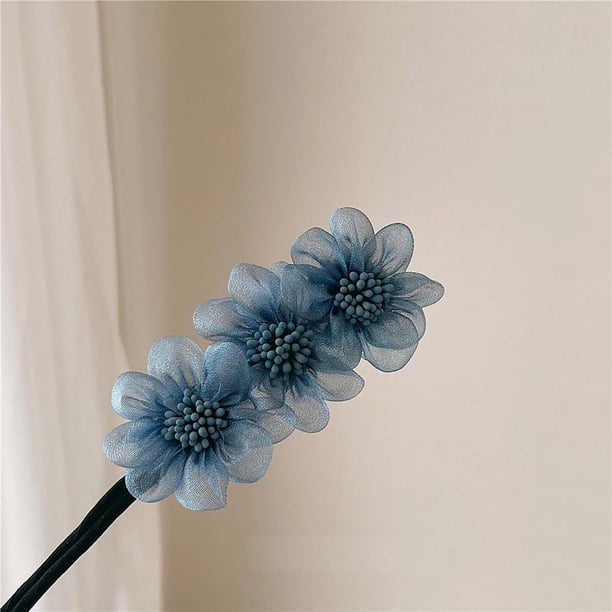 Dispensador de cabello con cabeza de flor de organza súper, artefacto para peinar el cabello perezoso de temperamento dulce, anillo A para mujer