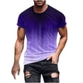 thumbnail image 2 of Qertyioot Hommes Imprimer Manches Courtes Col Rond T-shirt Casual Mode Manches Courtes Dégagement, 2 of 5