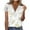 White, variant on QENGING Summer Tops for Women 2023 Trendy Breathable Fold Printed Regular Short Sleeves V Neck Button Top