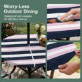 thumbnail image 5 of Round Outdoor Tablecloth with Umbrella Hole and Zipper, Pink Navy Blue Striped Tablecloth with Elastic Waterproof, Minimalist Abstract Lines Artwork Patio Table Covers for 36" - 44" Pool Tables, 5 of 9