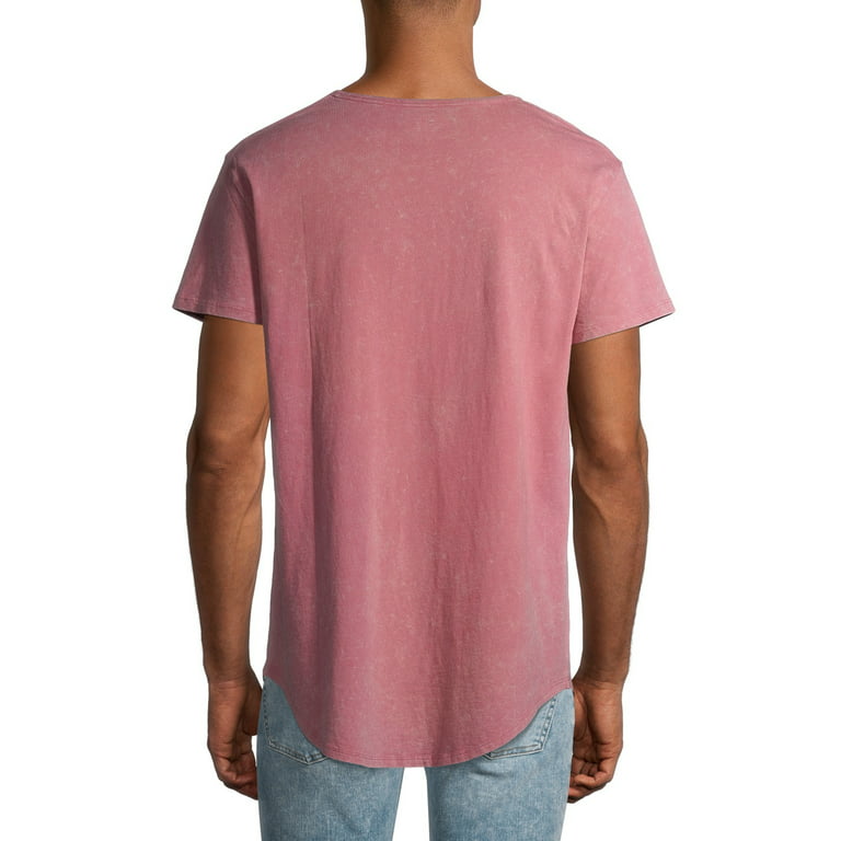 No Boundaries Men's Elongated T-Shirt with Short Sleeves, 2-Pack 