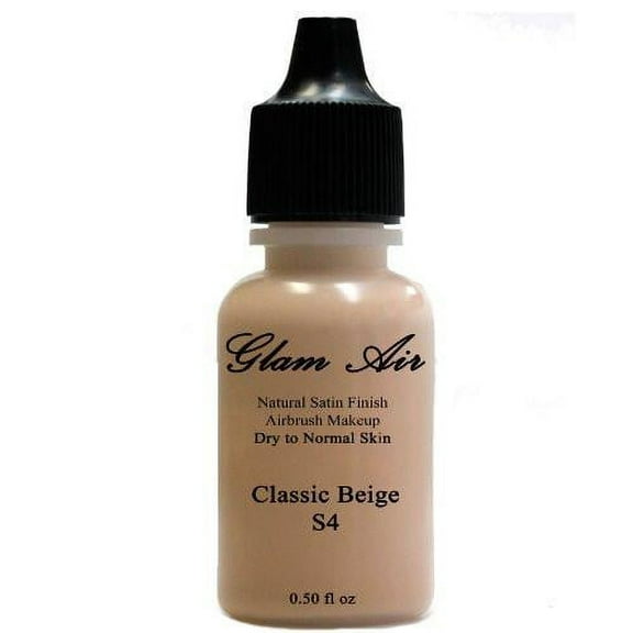 Glam Air Airbrush Water Based Makeup Makeup Foundation Satin S4 Classic Beige - 0.50 Oz Bottle