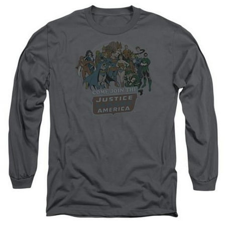 DC Comics Join The Justice League Flash Batman Aquaman Adult Long Sleeve T-Shirt