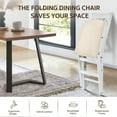 thumbnail image 6 of COLAMY Foldable Wooden Dining Chairs with Cross Back Set of 4, Space Saving Padded Chairs, White, 6 of 17