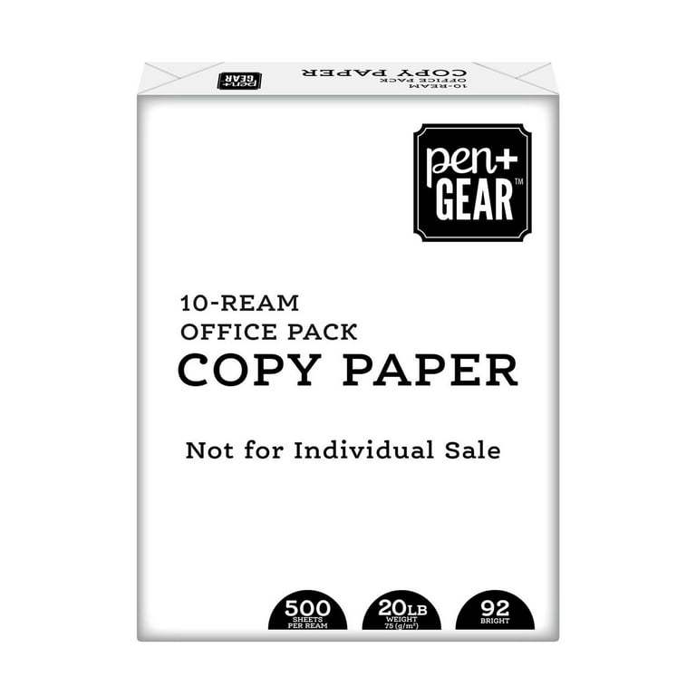 Basics 92 Bright Multipurpose Copy Paper - 8.5 x 11 Inches, 10 Ream Case (5,000 Sheets)